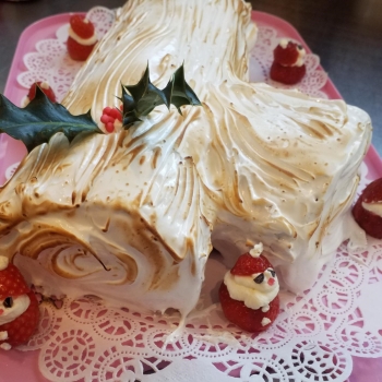 Meringue Yule Log